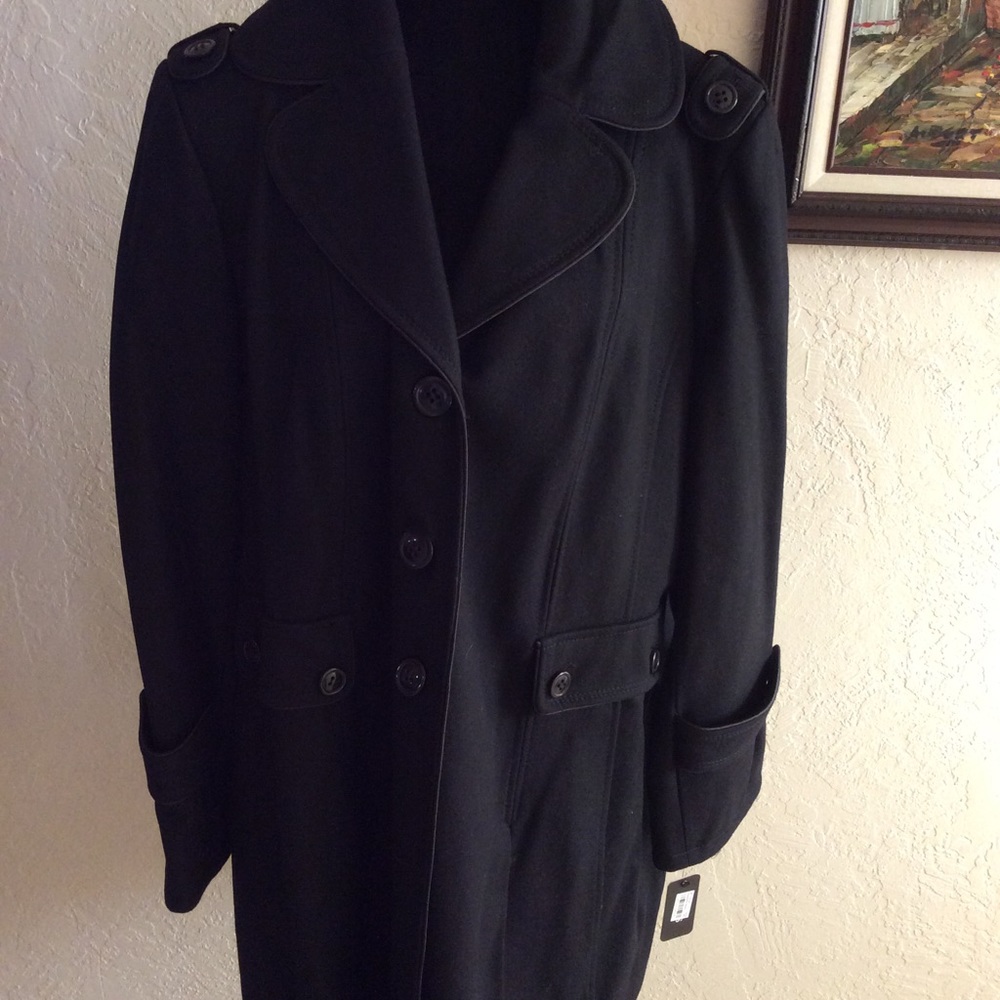 NWTS Beautiful Guess Black wool Coat Size 2x